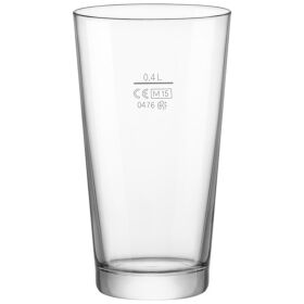 Beer glass with calibration mark at 0.4 liters