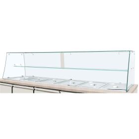 Glass top unit, high, clear glass, straight, complete for...