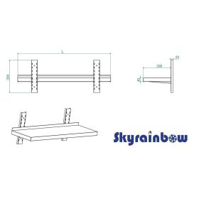 Wandbord Edelstahl verstaerkt, 1 Boden, 120x30