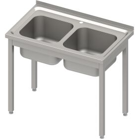 Sink table without base 1000x600x850 mm, with two basins...
