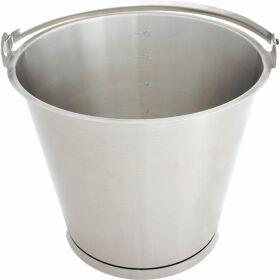 Stainless steel bucket, with bottom hoop, graduated,...