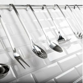 Monoblock serving spoon perforated, handle length 40 cm